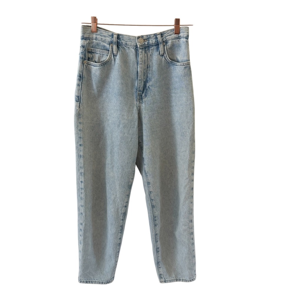 Frame Le Barrel Jeans Womens 27 Light Blue Acid Wash Distressed High Waist
